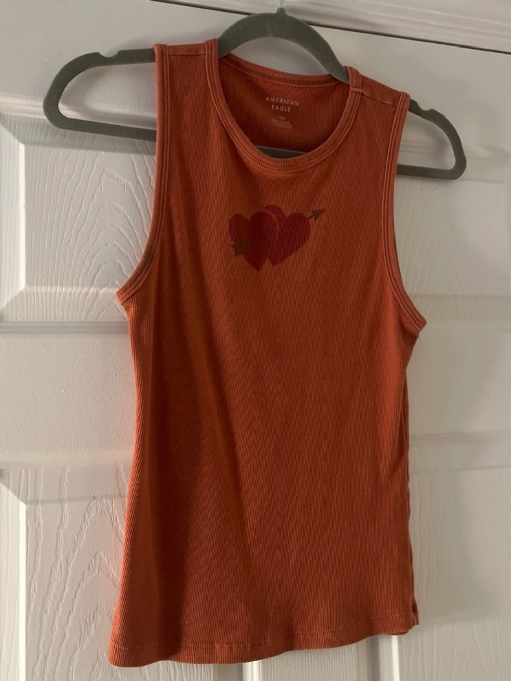 American Eagle Rust/Red Baby Tank With Heart Graphic